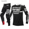 Andere Bekleidung MX Gear Set Off Road Pink Blue Dirt Bike Set Motocross Atmungsaktiver Moto Anzug Off Road MotorradbekleidungL231008