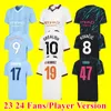 Maillots de football HAALAND 23 24 DE BRUYNE RODRIGO GREALISH FODEN 2023 2024 Maillot de football BERNARDO RUBEN DOKU NUNES ALVAREZ fans joueur vêtements de football