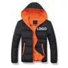 Herrenjacken, individuelles Logo, Herren-Winter-warme Dowm-Jacke, lässiger Trainingsanzug, Sweatshirt, hochwertiger Mantel, leicht