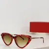 Nouveau design de mode lunettes de soleil œil de chat 0453S monture en acétate branches en métal style simple et populaire lunettes de protection de lentille UV400 polyvalentes