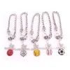 Bijoux de sport préférés des Fans, goutte 1 2 1 3 pouces, cristal I Love Softball, pendentif 2D, chaîne de blé, griffe de homard 165I