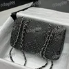 Velour Flap Classic Women Shoulder Bag Rhinestone Decorated Vintage Crossbody Designer Bag Multi Pocket Card Holder Silver Hardware Luxury Handbag Sacoche 20CM