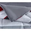Комплекты постельного белья в красную и серую полоску, комплект из 8 предметов «кровать в сумке» с простынями Queen 231007