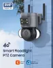 Shiwojia 8MP 4K Tuka Gözetim Kamerası 4G/ Wifi Hırs Siren Alarm Kablosuz Açık PTZ IP Kamera Güvenlik Koruması