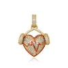 Iced Out Full Diamond Hip Hop Pendant Jumping Heart For Men and Women Lovers Love Necklace