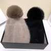 Beanieskull Caps Letter M Angora Beanie Hat Womens Pom Poms Warm Rabbit Päl Wool Sticked Fashion Fluffy Winter 231006