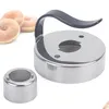 Rvs Donut Mold Cakevorm Multifunctionele Donut Ring Fondant Cookie Muffin Maker Bakgerei Met Handvat LX6146