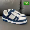 Topmerk Vintage Heren Sneakers Schoenen Denim Bule Zwarte Bloem Rubberen Zool Abloh Lace-up Trainers Virgil Feest Trouwjurk Skateboard Wandelen