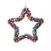 Multi color flat metal Christmas ornament 2023 jingle bell star heart moon Decor FY5515