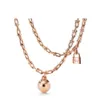 Tiff qualquer jóias pingente colar designer de luxo moda ferradura pingentes série colares 6 estilos Rose Gold Platinum Chain di305A