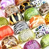 100pcs Animal Ring Leopard Skin Mix Rings Rings pour hommes et femmes Fête de Fashion entière Bijoux mignon Gift252i