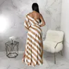 Sukienki na co dzień 2023 Luksusowy projektant młody seksowny bohemian szyfonowy pełny rękaw jeden z ramion bez pleców Kobiety z wysokiej talii