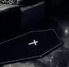 Teppiche Schwarzer Sarg Kreuz Gothic Totenkopf Bodenmatte Teppich Fußmatte Teppich Schlafzimmer Wohnzimmer Outdoor Rutschfeste Matte Geschenk Anime 231006