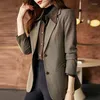 Abiti da donna Primavera Autunno Blazer di alta qualità Donna Manica lunga Giacca di lana casual Giacca da donna Slim Wild Tops Blazer da donna Giacca a vento