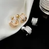 Punk Dupe -märke av högsta kvalitet 925 Sterling Silver Full Diamond Fashion Jewelry CNC Studörhängen för kvinnor