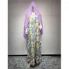 Ethnic Clothing Abaya For Elegant Muslim Women Floral Print Hijab Maxi Dress Turkey Arabic Kaftan Eid Ramadan Party Gown Dubai Jalabiya