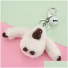 Porte-clés Longes Porte-clés Femmes Singe Animal Poupée Jouet Sac Pendentif Décoration Fluffy Fuzzy Accessoire Boucle Anneau Crochet Enfants Comme otnqd