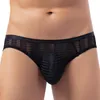 Slips en dentelle pour hommes U poche convexe culotte Gays Lingerie transparente Sissy sous-vêtements sexy homme couleur unie voir à travers les tongs renflées