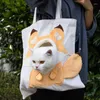 Kedi Taşıyıcılar Pet Canvas Bag Büyük Açılış Konforlu Taşıyıcı Nefes Alabilir Karikatür Panda Şekil Seyahat Açık Mekan Tedarik