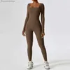 Aktive Sets Overall Gym Workout Yoga Kleidung Tanz Fitness Langärmelige Einteilige Sport Overall Sexy Engen Boilersuit Frauen Trainingsanzug L231007