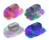 LED WHOLESALE COWGLAL HAT وميض تضيق ترتر قبعات رعاة البقر قبعات مضيئة أزياء الهالوين S