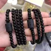 Strand Natural Black Tourmaline Bracelet 6/8/10mm Stone Beads Gem Energy Multi-layer Yoga Women Men Gift