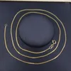 Kedjor verklig ren 18k gul guldkedja kvinnor tur 0,8 mm vete halsband 45 cm/1.2-1.4g