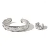 Colar brincos conjunto de luxo dubai flor pulseira anel moda jóias para mulheres casamento noivado brincos para as mulheres hxb005