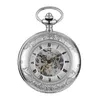 Pocket Watches Steampunk Copper Vintage Hollow Gear Mechanical Watch Necklace Pendant Clock Chain Men Women 2023
