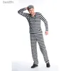 Theme Costume WetroseIn Stock Prisoner Cosplay Come convict Family Couple Man Woman Criminal Halloween Full SetL231007