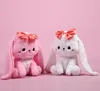 Poupée lapin à longues oreilles, jouets en peluche de dessin animé, vente en gros, cadeaux d'anniversaire pour enfants et filles