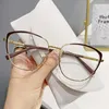 نظارة شمسية إطارات Cat Eye Eye Anti-Plue Classes Men Women Metal Eyeglass Frame