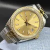 رولاكس مشاهدة الساعات الماس الفاخرة ICE Out Diamond Ro Lex Watch for Lady Hombre Montre Luxe Femme Montre de Automatize Automatize Date Just Mechanical Luminous D Hbxm