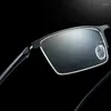 Solglasögon Semi -Rimless Business Metal -glasögon Pochromic -linser och anti -UV -beläggning för män Square Recept 0 -0,5 -0,75 till -6