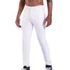 Moda jeans branco 2019 novos jeans masculinos ajuste fino calças de brim impressas motociclista calças jeans298w