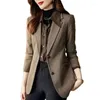 Abiti da donna Primavera Autunno Blazer di alta qualità Donna Manica lunga Giacca di lana casual Giacca da donna Slim Wild Tops Blazer da donna Giacca a vento