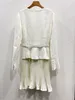 S-elf-Port-rait Women Polyester Fitted Dress Mini Dress White