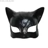 Masques de fête Sexy chat femme Selina Kyle masque en Latex super-héros film Cosplay Costume Halloween masques de fête Q231007