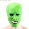 Party Masks Green Latex Mask Jim Carrey The Mask Movie Fancy Dress Loki för Halloween Costume Party Q231007