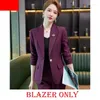 Zweiteilige Damen-Hosenanzüge, Blazer, Damen-Business-Anzüge, Hosen- und Oberteil-Sets, Arbeitskleidung, Jacke, Damen, Büro, Uniform-Stile, Lila