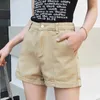 Vrouwen Shorts Sexy 2023 Zomer Hoge Taille Koreaanse Mode Wijde Pijpen Losse Kaki Denim Y2k Vrouwelijke Casual Soild