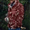 Moletons masculinos com estampa de floco de neve de Natal com botão frontal pulôver moletom masculino jaqueta de algodão pequena