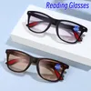 Lunettes de soleil anti-lumière bleue, lunettes de lecture bifocales pour femmes et hommes, presbytie lointaine et proche, unisexe, verres transparents dégradés, lunettes d'extérieur