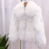 여자 모피 2023 겨울 여성 인조 코트 패션 레이스 칼라 암컷 따뜻한 아웃웨어 느슨한 단색 캐주얼 짧은 아웃 코트