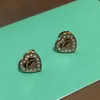 Ohrringe Tiffanyes Designer Luxus Mode Damen Ohrringe Liebe Ohrringe Geschenke für Mädchen Blaue Emaille Herzförmige Ohrringe Perfekt für Mädchen-Weihnachtsgeschenke