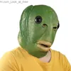 Maschere per feste Per adulti Divertente Brutto Pesce verde Copricapo In lattice Cosplay Party Halloween Alien Mask Party Horror Parodia Forniture Costume Cosplay Maschera Q231007