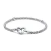 Pandorara Van-Clef Arpes Bracciale Designer di gioielli da donna Qualità originale S925 Argento sterling a forma di cuore con diamanti in rilievo con diamanti Bracciale pieno di diamanti Dropped