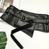 Bälten Kvinnor Runway Fashion Patent Pu Leather Cummerbunds Female Dress Corsets Waistband Decoration Wide Belt R1521