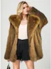Frauen Pelz Hohe Qualität Mantel Frauen 2023 Winter Dicke Warme Flauschige Outwear Luxus Gold Silber Faux Jacke Pelzigen Mantel