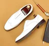 Sapatos de couro branco para homens, luxo, qualidade, casamento, noivo, couro genuíno, designer clássico, brogues, sapatos de vestir masculinos